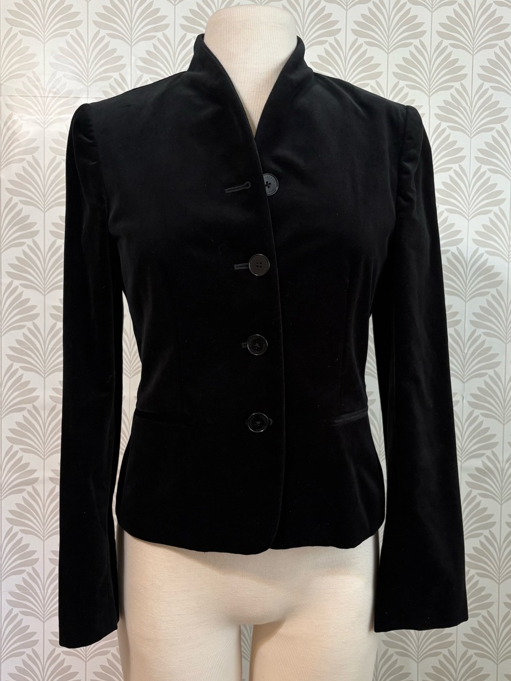 Lauren Ralph Lauren Black Velvet Single-Breasted Blazer